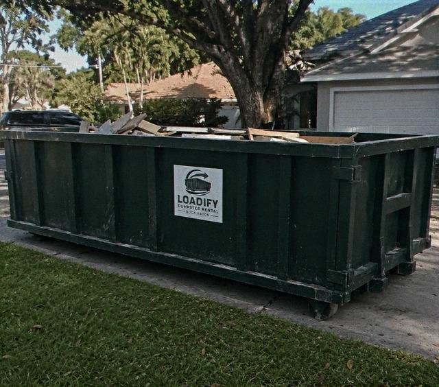 Loaded Loadify dumpster ready for pickup